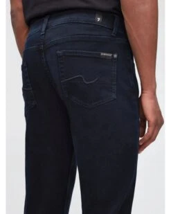 7 For All Mankind Mens Slimmy Tapered Luxe Performance Eco Jeans Blue Black -Repertoire Fashion Store 7 for all mankind mens slimmy tapered luxe performance eco jeans blue black p45312 293554 image