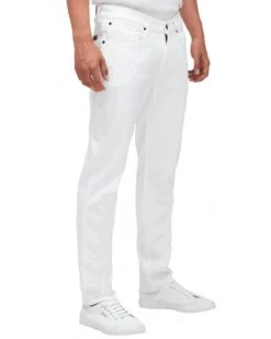 7 For All Mankind Mens Slimmy Tapered Luxe Performance Jeans White