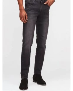 7 For All Mankind Mens Slimmy Tapered Luxe Performance Plus Jeans Washed Black Grey
