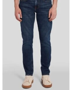 7 For All Mankind Mens Slimmy Tapered Stretch Tek Jeans Clean Indigo Dark Blue