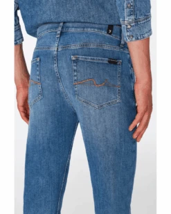 7 For All Mankind Mens Slimmy Tapered Stretch Tek Nomad Jeans, Light Blue Denim -Repertoire Fashion Store 7 for all mankind mens slimmy tapered stretch tek nomad jeans light blue denim p42613 259810 image