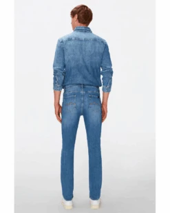 7 For All Mankind Mens Slimmy Tapered Stretch Tek Nomad Jeans, Light Blue Denim -Repertoire Fashion Store 7 for all mankind mens slimmy tapered stretch tek nomad jeans light blue denim p42613 259815 image