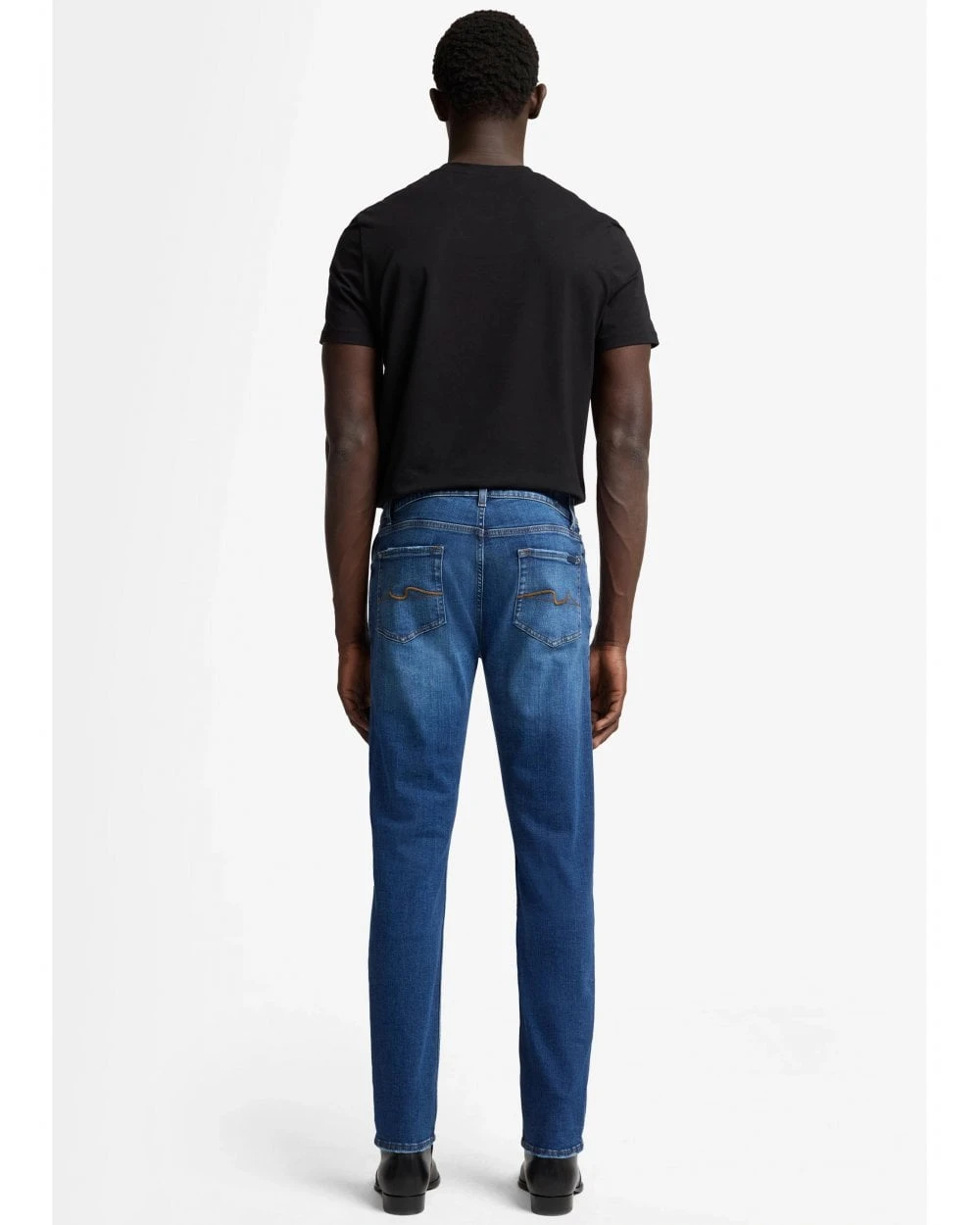 7 For All Mankind Mens Sonora Slimmy Tapered Jeans Mid Blue 4 7 For All Mankind Mens Sonora Slimmy Tapered Jeans Mid Blue - Image 4