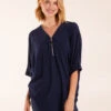 Zip Front Top(Navy Zip Front Top)