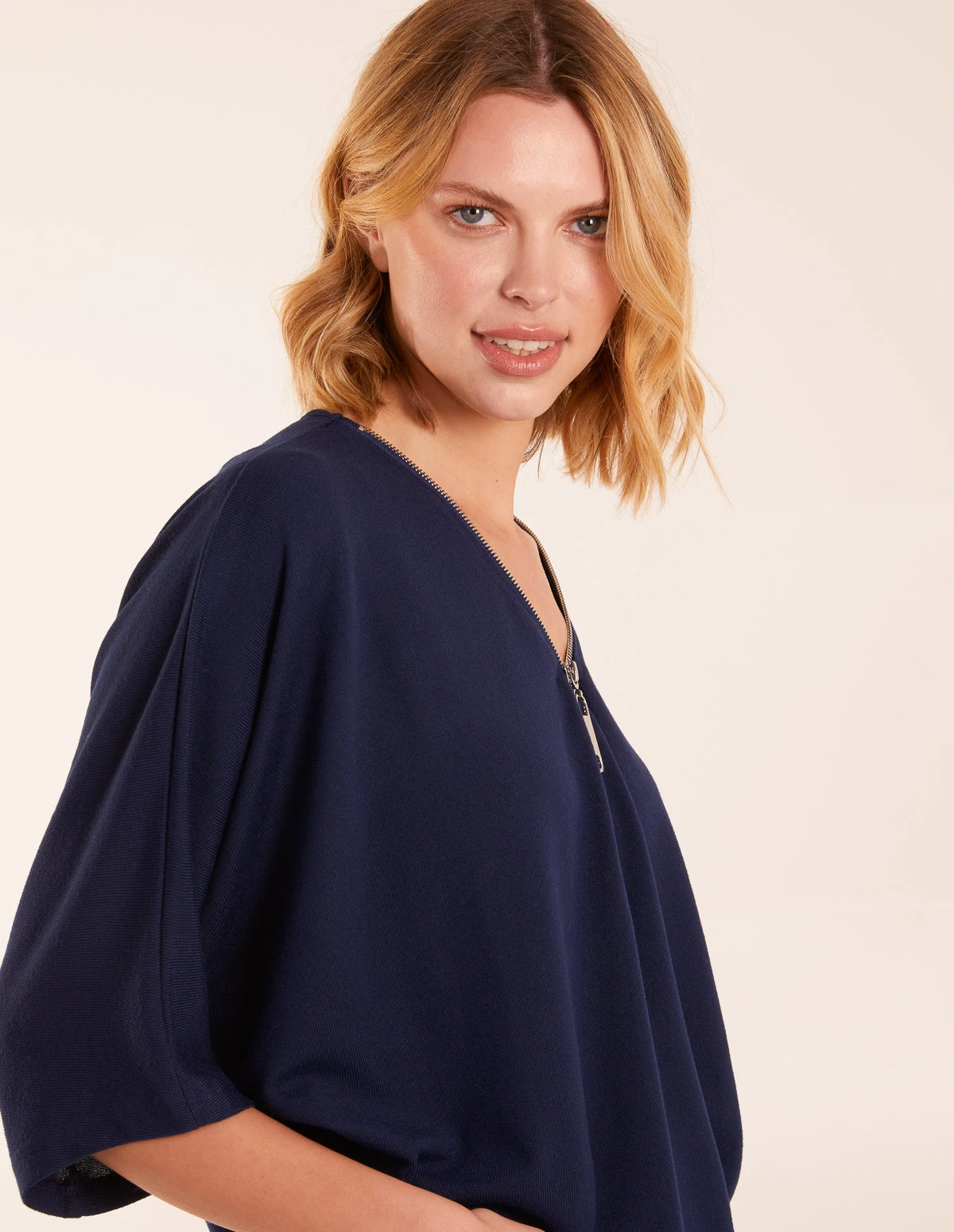 Zip Front Top(Navy Zip Front Top) 3 Zip Front Top(Navy Zip Front Top) - Image 3