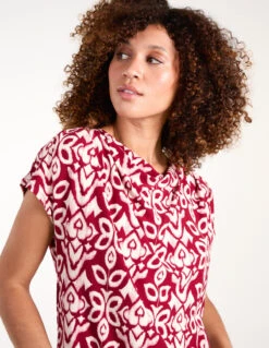 Cowl Neck Deep Hem Top(Burgundy Cowl Neck Deep Hem Top) -Repertoire Fashion Store AW24002B901 136275