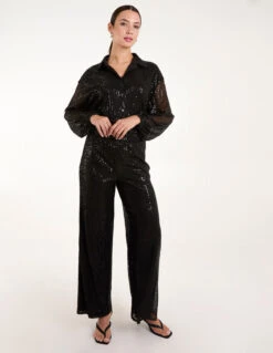 Sequin Trousers(Black Sequin Trousers) 7 Sequin Trousers(Black Sequin Trousers) -Repertoire Fashion Store AW24049B003 140229