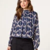 Octagon Metallic Blouse(Octagon Metallic Blouse) -Repertoire Fashion Store AW24247 NAVY 25570 6627b0cd 34f6 435c b247 a6e78f6f0260