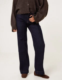 Dark Denim Wide Leg Jeans(Dark Denim Wide Leg Jeans)