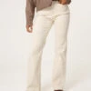 Wide Leg Deep Hem Jeans(Cream Wide Leg Deep Hem Jeans)