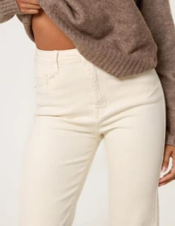 Wide Leg Deep Hem Jeans(Cream Wide Leg Deep Hem Jeans) -Repertoire Fashion Store AW25369 CREAM 26823