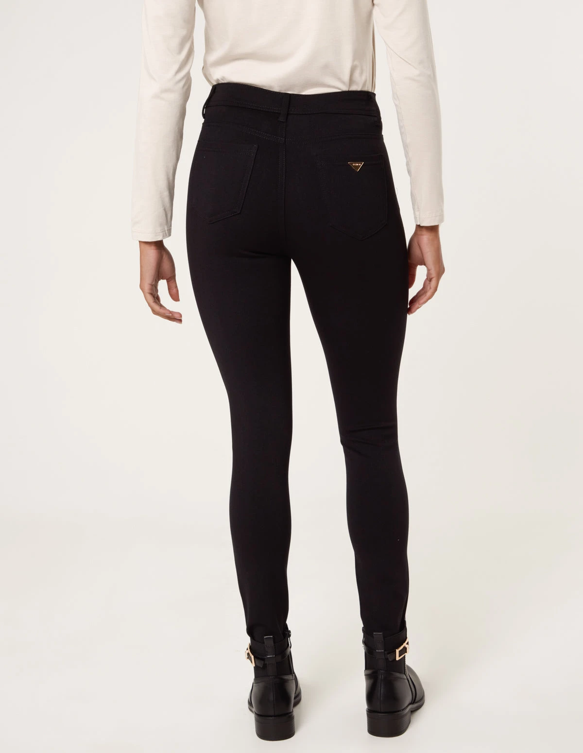 Button Stretch Trousers(Black Button Stretch Trousers) 4 Button Stretch Trousers(Black Button Stretch Trousers) - Image 4