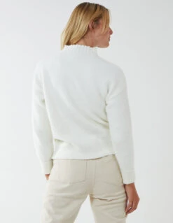 Oversized Roll Neck Jumper(Ivory Oversized Roll Neck Jumper) -Repertoire Fashion Store BV1724 IVORY 59