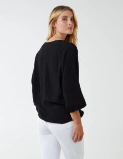 Tie Knot Top -Repertoire Fashion Store BV2056 BLACK 144 1
