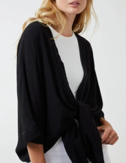 Tie Knot Top -Repertoire Fashion Store BV2056 BLACK 145 1