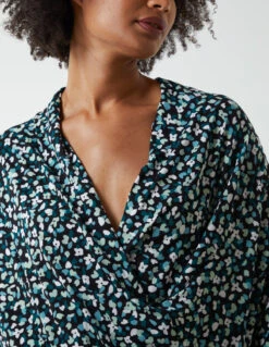 Draped Dip Hem Long Top(Draped Dip Hem Long Top) -Repertoire Fashion Store BV222400 GREENPATTERN 15878 1