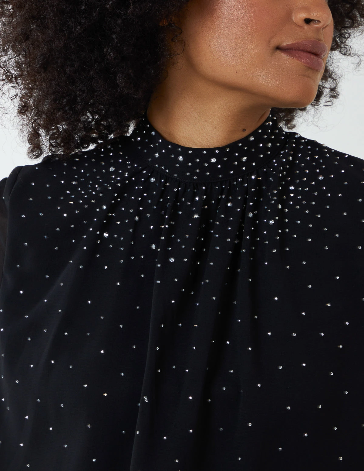 Ombre Diamante Puffball Top(Black Ombre Diamante Puffball Top) 4 Ombre Diamante Puffball Top(Black Ombre Diamante Puffball Top) - Image 4