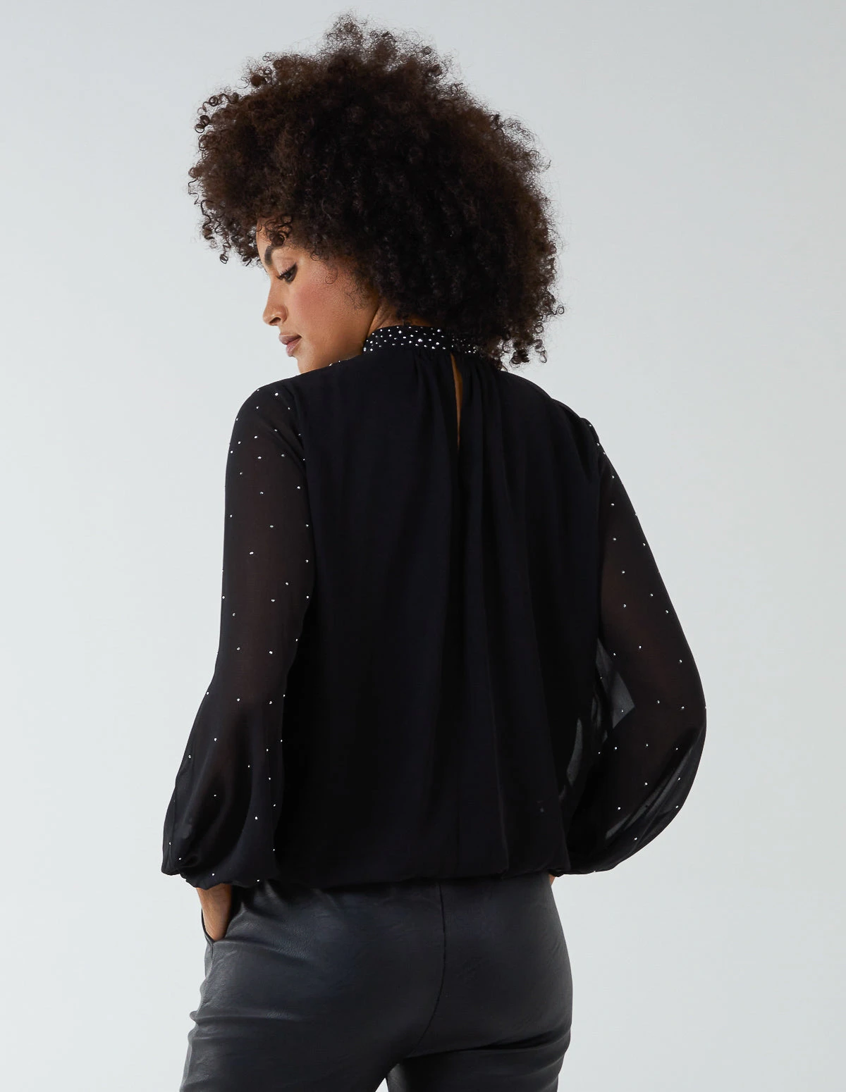 Ombre Diamante Puffball Top(Black Ombre Diamante Puffball Top) 7 Ombre Diamante Puffball Top(Black Ombre Diamante Puffball Top) - Image 7