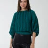 Oversized Batwing Top -Repertoire Fashion Store BV222433 BOTTLEGREEN 376