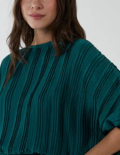 Oversized Batwing Top -Repertoire Fashion Store BV222433 BOTTLEGREEN 377