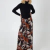Leaf Print Trousers(Black Leaf Print Trousers)