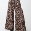 Wide Leg Leopard Trousers
