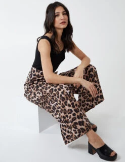 Wide Leg Leopard Trousers -Repertoire Fashion Store BV2304025 61090