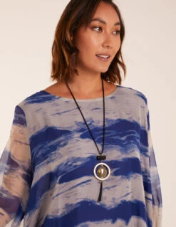 2 In 1 Woven Top(Blue 2 In 1 Woven Top Style) -Repertoire Fashion Store BV233417 BLUE 6428