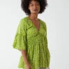 Shirred Bust Top(Lime Shirred Bust Top)
