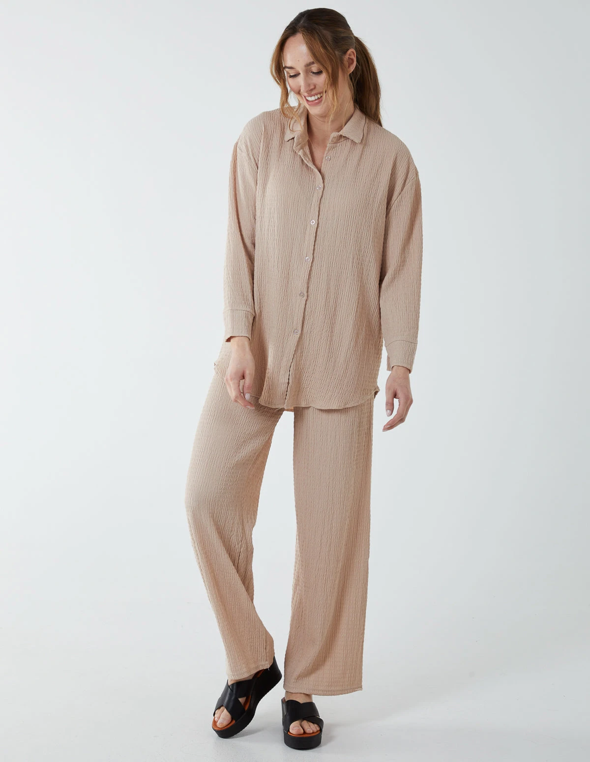 Waffle Shirt And Trouser Set 2 Waffle Shirt And Trouser Set - Image 2