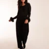 Sparkling Velour Wide Leg Trousers(Black Sparking Velour Wide Leg Trousers)