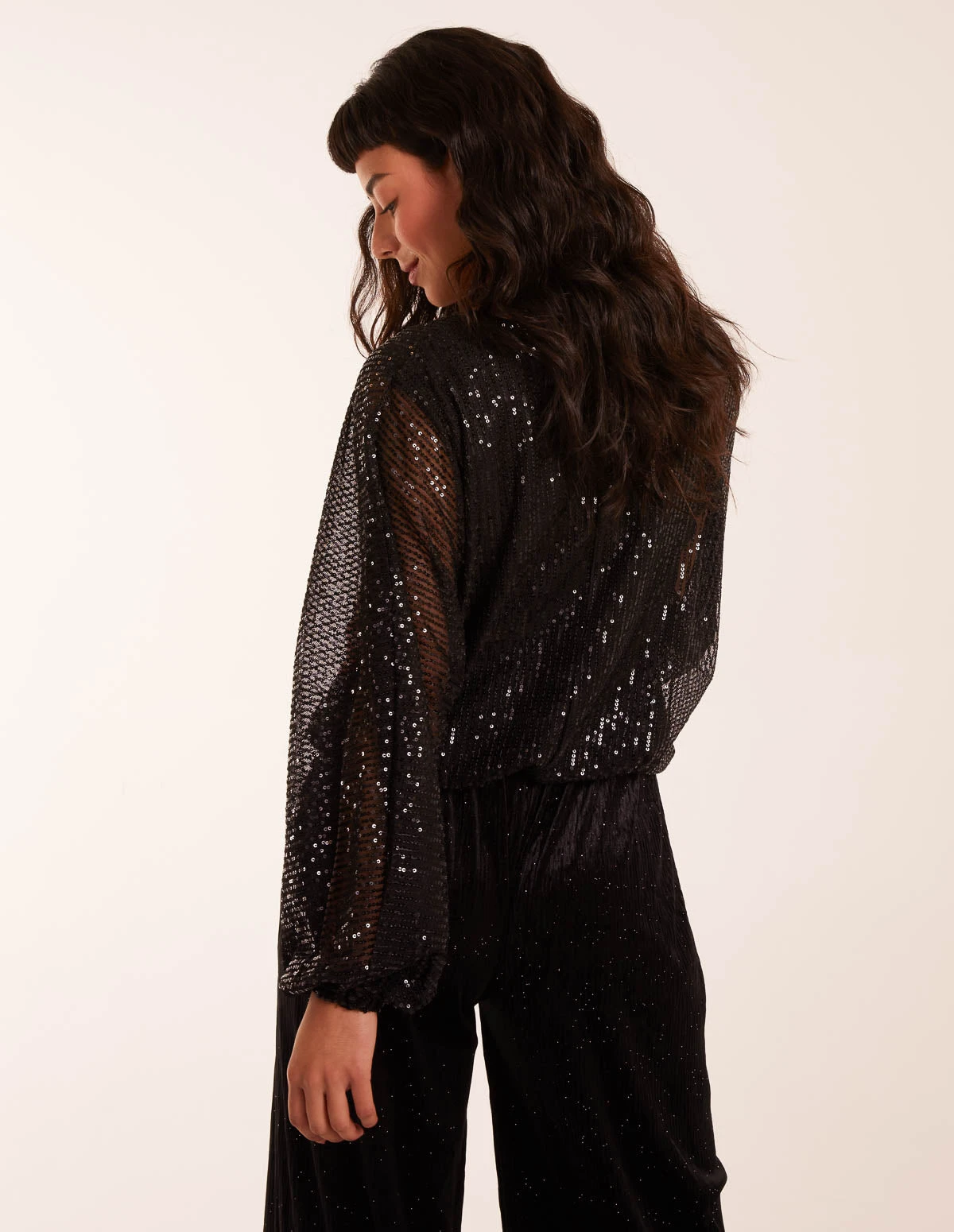 Sequin Batwing Blouse(Black Sequin Batwing Blouse) 5 Sequin Batwing Blouse(Black Sequin Batwing Blouse) - Image 5