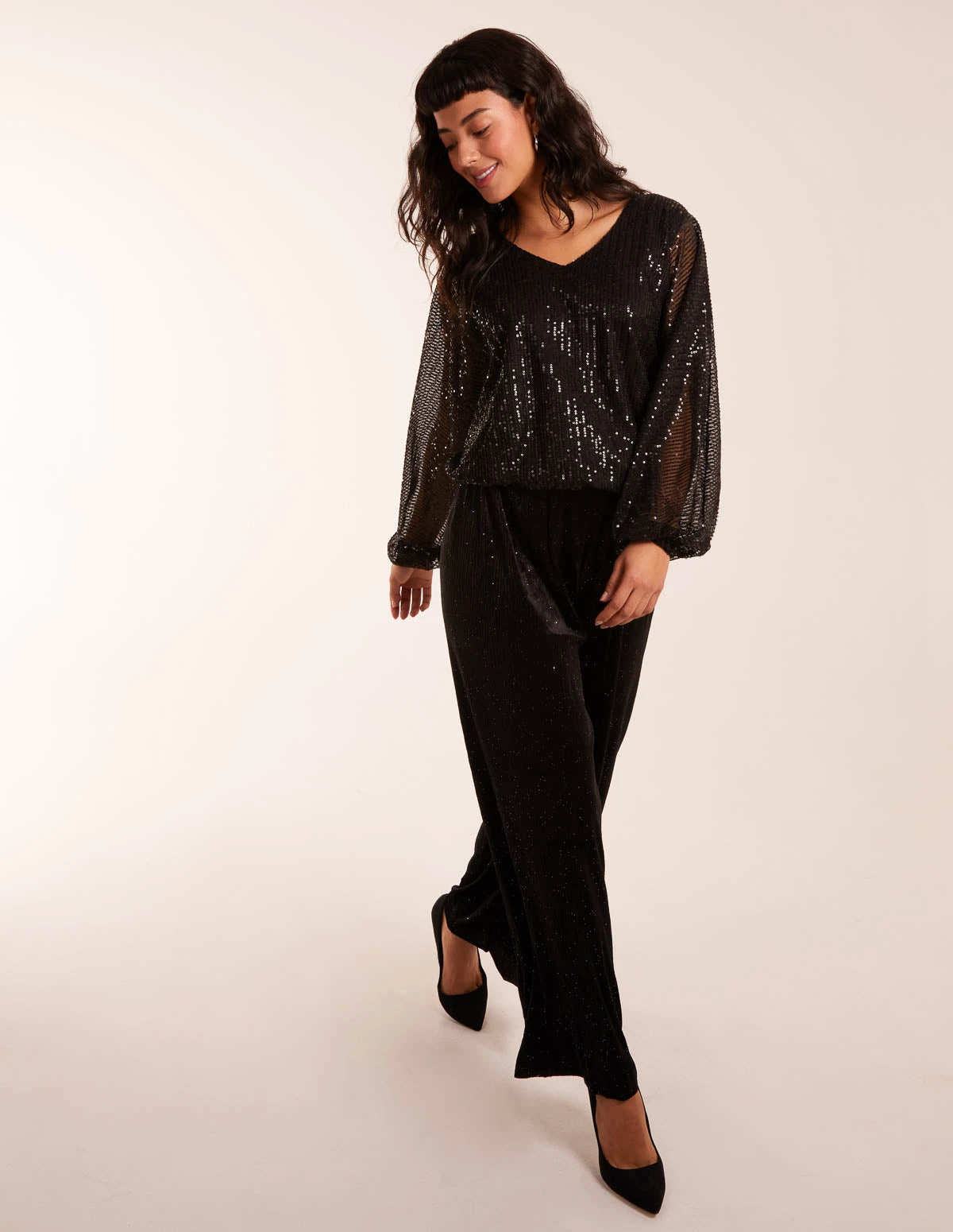 Sequin Batwing Blouse(Black Sequin Batwing Blouse) 3 Sequin Batwing Blouse(Black Sequin Batwing Blouse) - Image 3