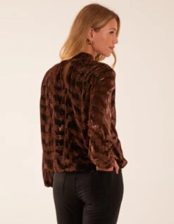 High Neck Puff Ball Top(High Neck Puff Ball Top) -Repertoire Fashion Store BV234404 BRONZE 46105