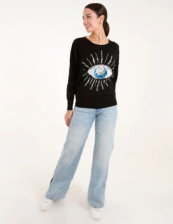 Evil Eye Sequin Jumper(Evil Eye Sequin Jumper) -Repertoire Fashion Store BV234509 SILVER 0106