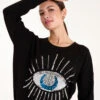 Evil Eye Sequin Jumper(Evil Eye Sequin Jumper) 8 Evil Eye Sequin Jumper(Evil Eye Sequin Jumper) -Repertoire Fashion Store BV234509 SILVER 0112