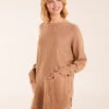Pocket Slash Neck Jumper(Pocket Slash Neck Jumper) -Repertoire Fashion Store BV234514 CAMEL 0146