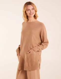 Pocket Slash Neck Jumper(Pocket Slash Neck Jumper)