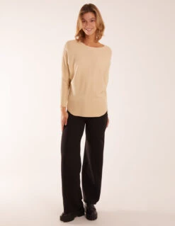 Plain Batwing Top(Plain Batwing Top) -Repertoire Fashion Store BV2365R2 STONE 29651