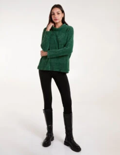 High Neck Jumper(Bottle Green High Neck Jumper) -Repertoire Fashion Store BV2440 BOTTLEGREEN 78382