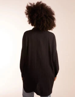 Crinkle Oversized Shirt 7 Crinkle Oversized Shirt -Repertoire Fashion Store BV245013 BLACK 11733