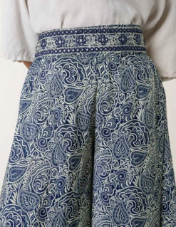 Embellished Waist Wide Leg Trousers(Navy Embellished Waist Wide Leg Trousers) -Repertoire Fashion Store BV245202 NAVY 16931