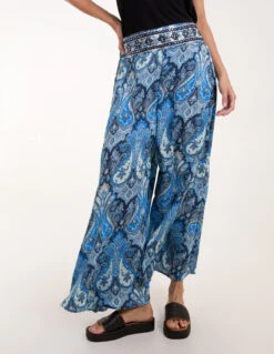 Embellished Waist Wide Leg Trousers(Navy Embellished Waist Wide Leg Trouser)