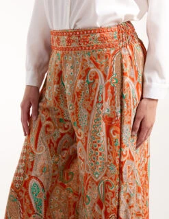 Embellished Waist Wide Leg Trousers(Embellished Waist Wide Leg Trousers) -Repertoire Fashion Store BV245205 ORANGE207