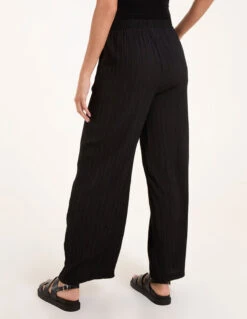 Drawstring Pocket Trouser Crinkle(Black Drawstring Pocket Trouser Crinkle) -Repertoire Fashion Store BV245209003 137695