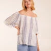 Bardot Top With Stripe