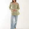 Embroidered Top -Repertoire Fashion Store BV245421 KHAKI 18663
