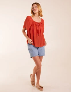 Milkmaid Shirred Swing Top -Repertoire Fashion Store BV245424011 130754