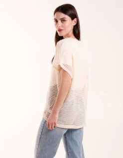 Crochet Batwing Oversized Top(Cream Crochet Batwing Oversized Top) -Repertoire Fashion Store BV245430013 129600