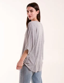 Studded Zip Front Top 7 Studded Zip Front Top -Repertoire Fashion Store BV245434 GREY 4